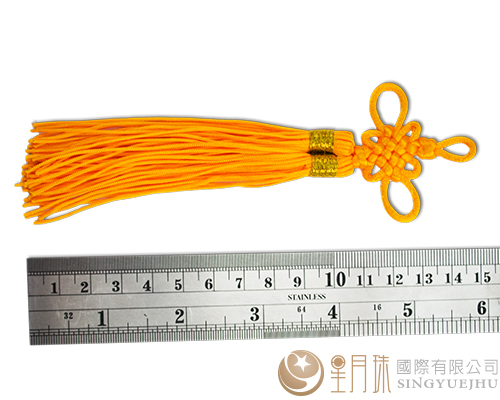 中國結吊飾-4號絲線盤長+雙流蘇-523-黃色
