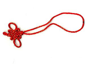 中國吊飾-5號絲線加金盤長(紅)