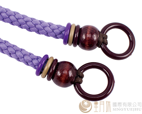 臘繩手把/三圈珠(軟)-44±5cm-淺紫