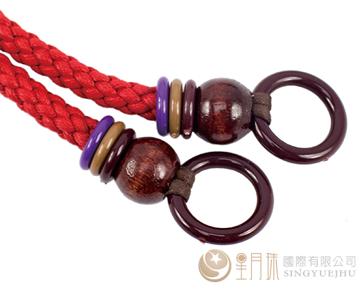 腊绳手把/三圈珠(软)-66±5cm-红色