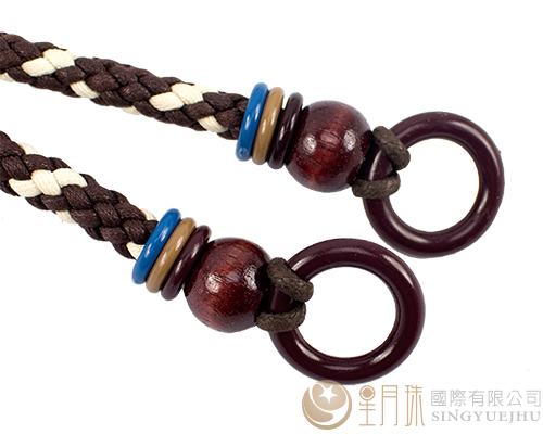 臘繩手把/三圈珠(軟)-56±5cm-咖啡+米白色