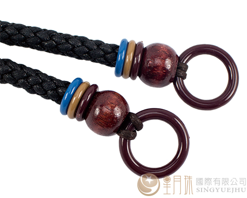 腊绳手把/三圈珠(软)-44±5cm-黑色