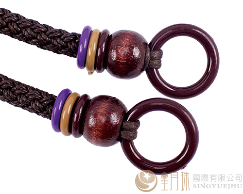 腊绳手把/三圈珠(硬)-56±5cm-深咖啡色
