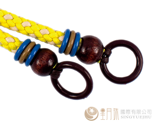 臘繩手把/三圈珠(軟)-66±5cm--黃+米白