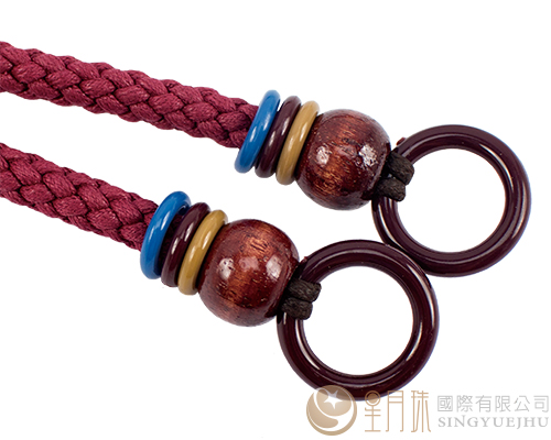 臘繩手把/三圈珠(軟)-56±5cm-暗紅