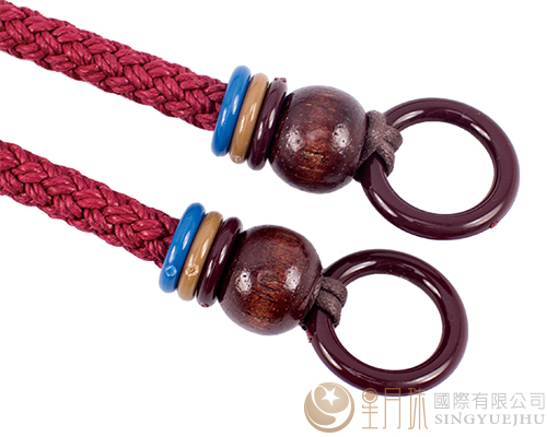 臘繩手把/三圈珠(硬)-56±5cm-暗紅