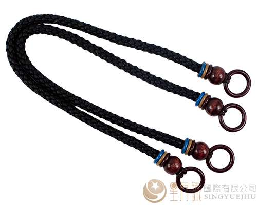臘繩手把/三圈珠(軟)-44±5cm-黑色