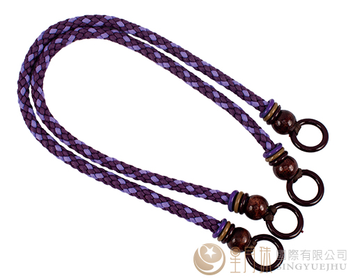腊绳手把/三圈珠(软)-56±5cm-深紫+浅紫