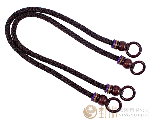 腊绳手把/三圈珠(硬)-66±5cm-深咖啡色