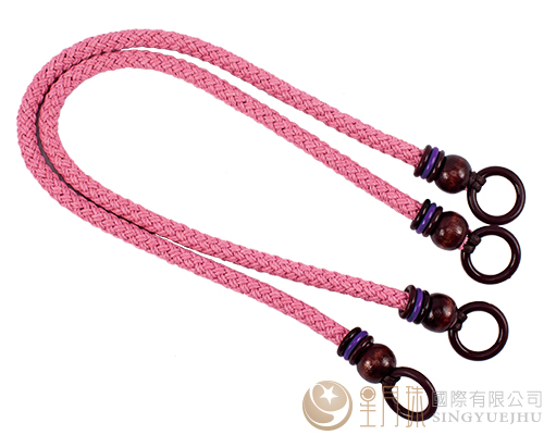 臘繩手把/三圈珠(硬)-66±5cm-淺粉