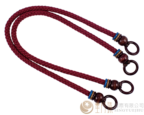 腊绳手把/三圈珠(硬)-44±5cm-暗红
