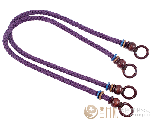 臘繩手把/三圈珠(軟)-44±5cm-紫色