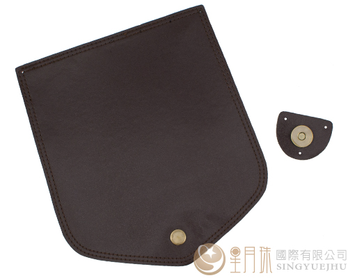 合成皮製-皮包扣-20.5*17.5cm-焦茶色11