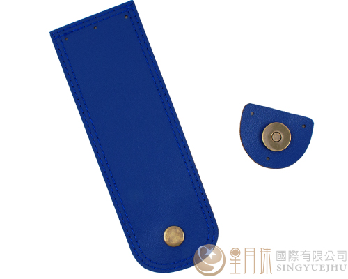 合成皮縫線磁扣-17.5cm-藍色13