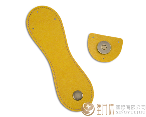 合成皮縫線磁扣-15cm-黃色8