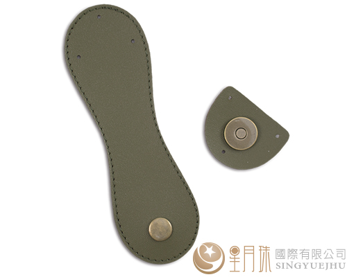 合成皮縫線磁扣-15cm-軍綠16