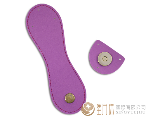合成皮縫線磁扣-15cm-紫色18