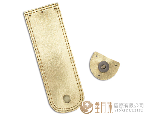 合成皮缝线压扣-17.5cm-金19