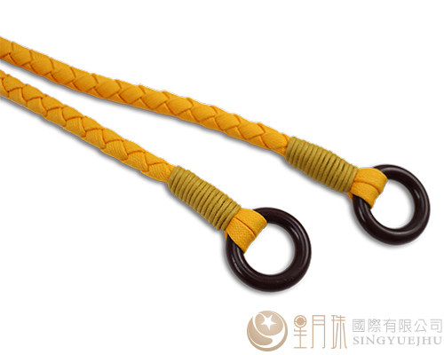 扁仿皮繩手把-黃色-1付