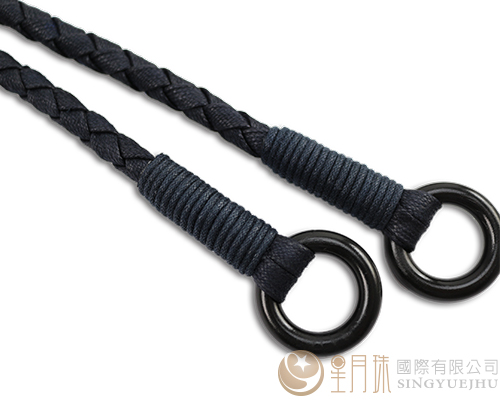 扁仿皮繩手把-黑色-1付