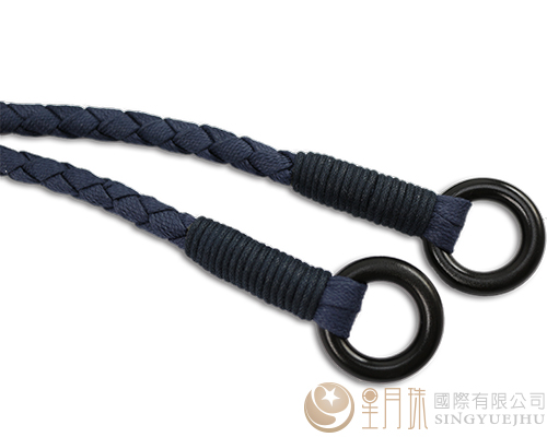 扁仿皮繩手把-墨藍-1付