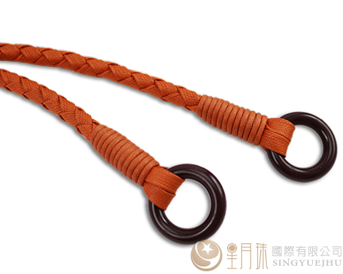 扁仿皮繩手把-橘色-1付