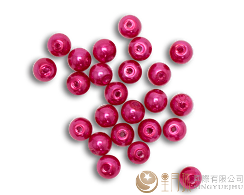 玻璃珍珠(50入)4mm-桃红10