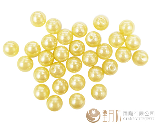 玻璃珍珠(30入)6mm-淺金黃5