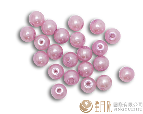 玻璃珍珠(20入)8mm-粉紫12