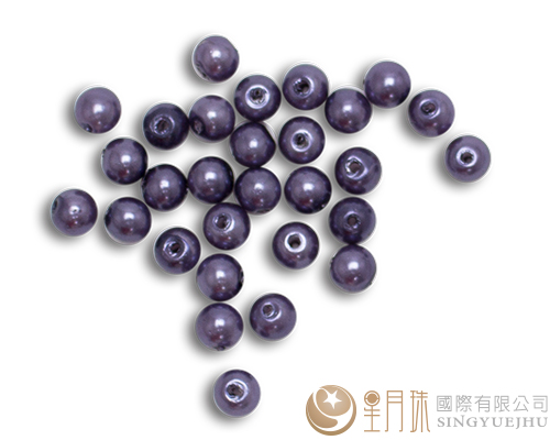 玻璃珍珠(20入)8mm-深紫19