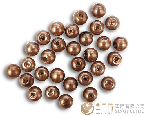 玻璃珍珠10mm(20入)-咖啡22