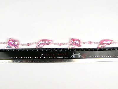 造型连线珠(海豚)-粉加彩-10尺