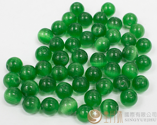 4mm圓型貓眼石珠-深綠