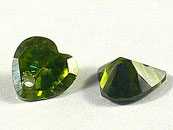 7mm心型鋯石-橄欖綠-3入