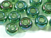 日本玻璃珠11/0-288M绿五彩