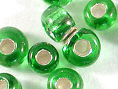 玻璃珠(大包)-中灌银-绿-2mm