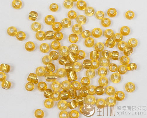 玻璃珠(灌银)-3mm-浅金黄
