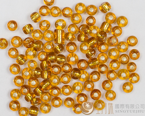玻璃珠(灌銀)-3mm-金黃
