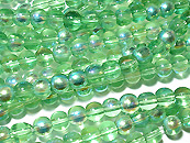 玻璃圓珠4mm-綠加彩