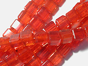 玻璃方型珠4*4mm-亮红