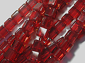 玻璃方型珠4*4mm-红
