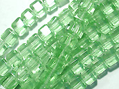 玻璃方型珠4*4mm-浅亮绿