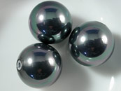 A級貝殼珍珠半洞(2入)6mm-黑彩