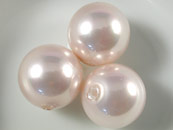 A級貝殼珍珠半洞(2入)10mm-淺粉彩
