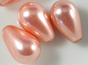 A級貝殼珍珠水滴半洞(2入)6*10mm-粉彩