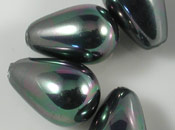 A級貝殼珍珠水滴半洞(2入)6*10mm-黑彩