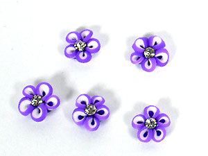 手工特製花~6#梅花鑽-紫+白色
