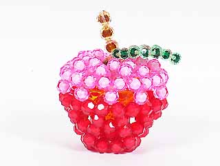 串珠材料503粉红苹果-10mm珠中珠