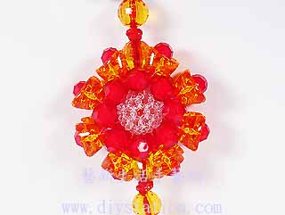 DIY串珠材料-1378圆球元宝法轮吊饰-珠中珠