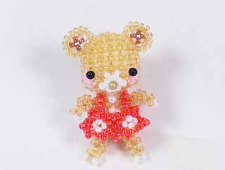 串珠材料包1278可愛大頭熊情侶(女)-日本玻璃珠